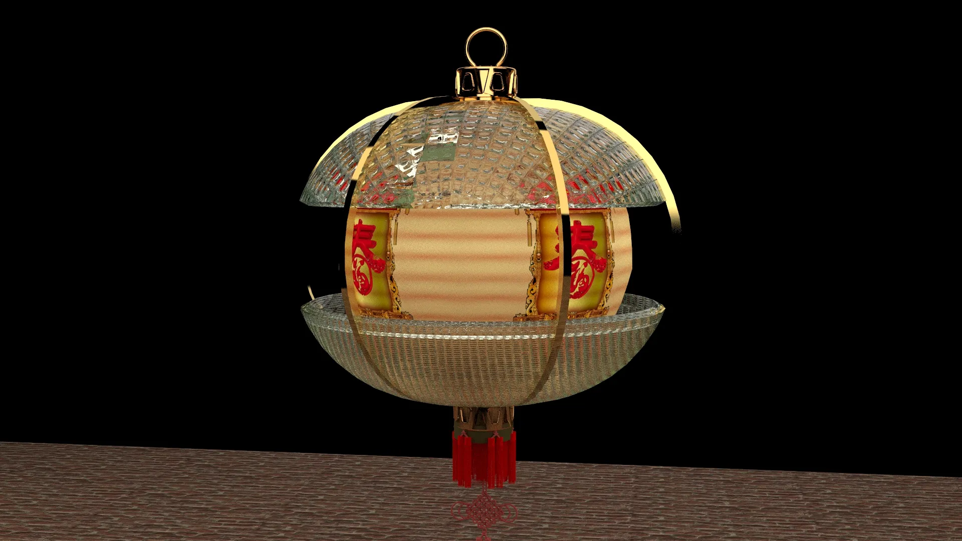 Chinese Red Lantern 3D Model .c4d .max .obj .3ds .fbx .stl .blend 