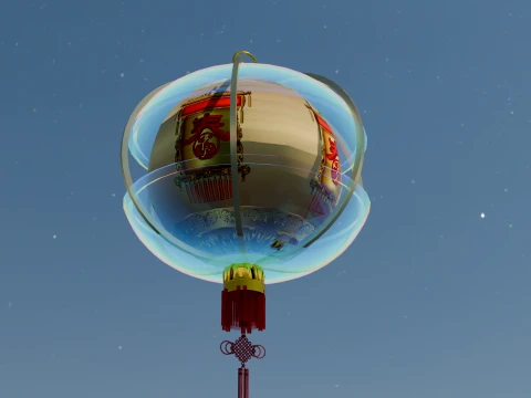 Chinese Red Lantern 3D Model