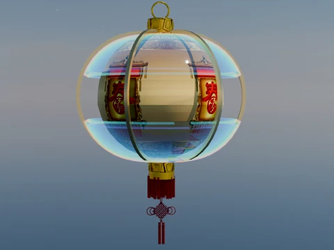 Chinese Red Lantern 3D Model
