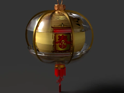 Chinese Red Lantern 3D Model