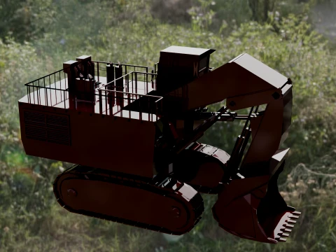 &Ccedil;in Ekskavat&ouml;r İnşaat Ağır Makinaları 3D Model