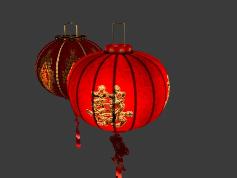 Chinese Red Lantern 3D Model