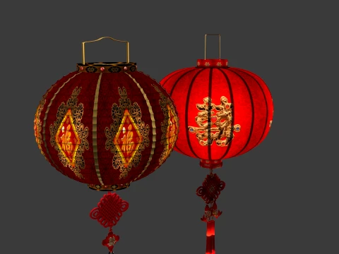 Chinese Red Lantern 3D Model