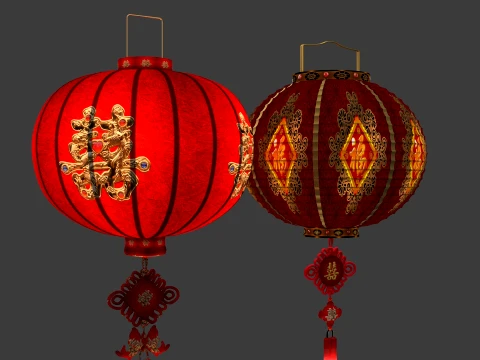 Chinese Red Lantern 3D Model