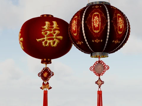 Chinese Red Lantern 3D Model