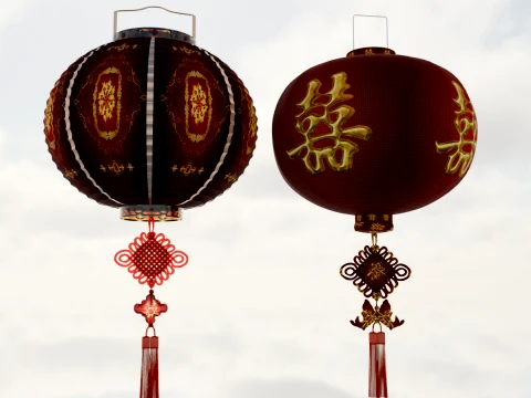Chinese Red Lantern 3D Model