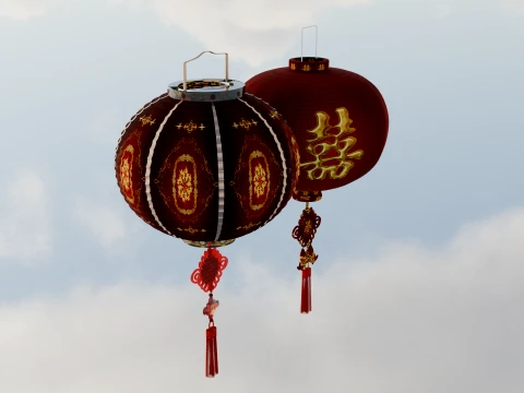 Chinese Red Lantern 3D Model