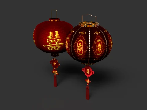 Chinese Red Lantern 3D Model