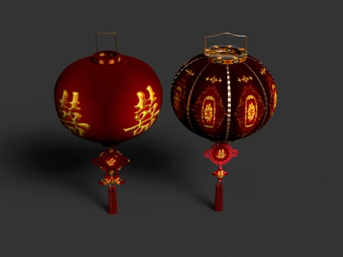 Chinese Red Lantern 3D Model