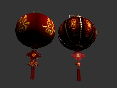 Chinese Red Lantern 3D Model
