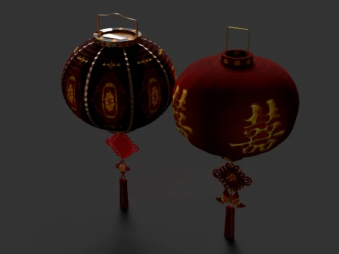 Chinese Red Lantern 3D Model