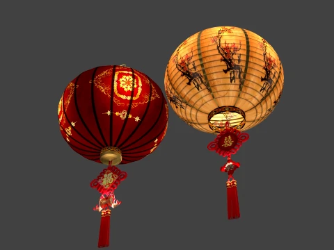Chinese Red Lantern 3D Model