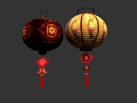 Chinese Red Lantern 3D Model