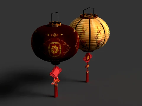 Chinese Red Lantern 3D Model