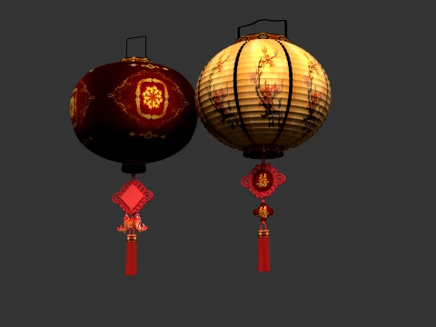 Chinese Red Lantern 3D Model