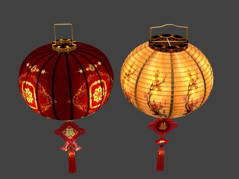 Chinese Red Lantern 3D Model