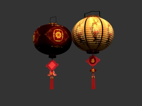 Chinese Red Lantern 3D Model