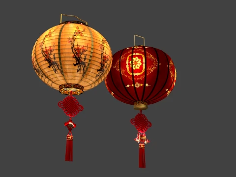Chinese Red Lantern 3D Model