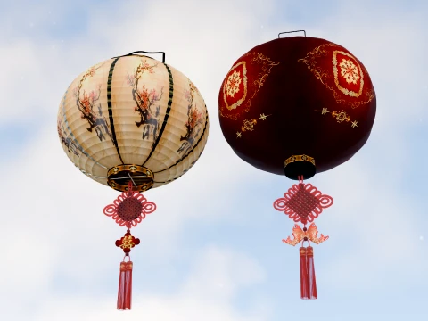 Chinese Red Lantern 3D Model
