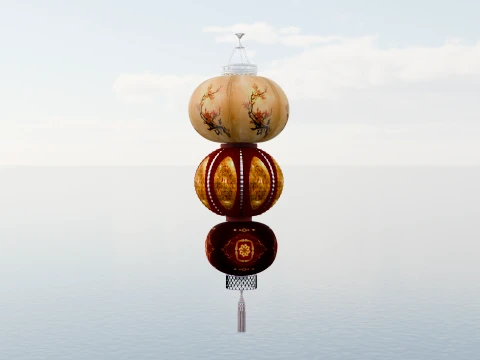 Lanterna Rossa Cinese Modello 3D