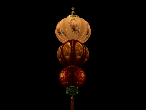 Chinese Red Lantern 3D Model