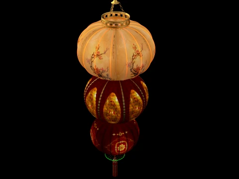 Chinese Red Lantern 3D Model