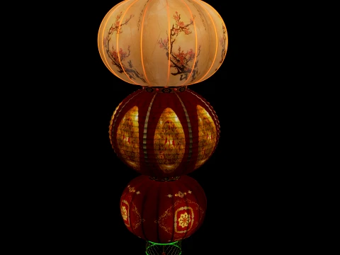Chinese Red Lantern 3D Model