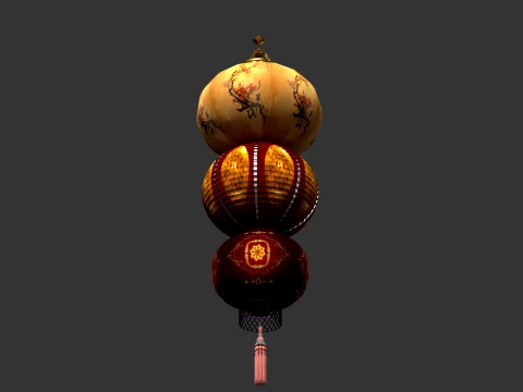 Chinese Red Lantern 3D Model