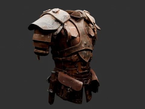 Chinese Warrior Wasteland Scavenger Armor 3D Model