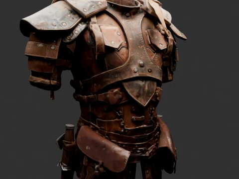 Chinese Warrior Wasteland Scavenger Armor 3D Model