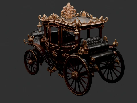 Chinese Ancient Carriage Figure 3D Model