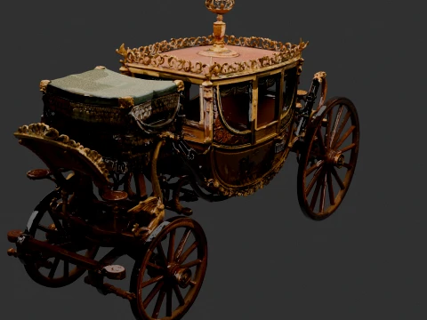 Chinese Ancient Carriage Figure 3D Model