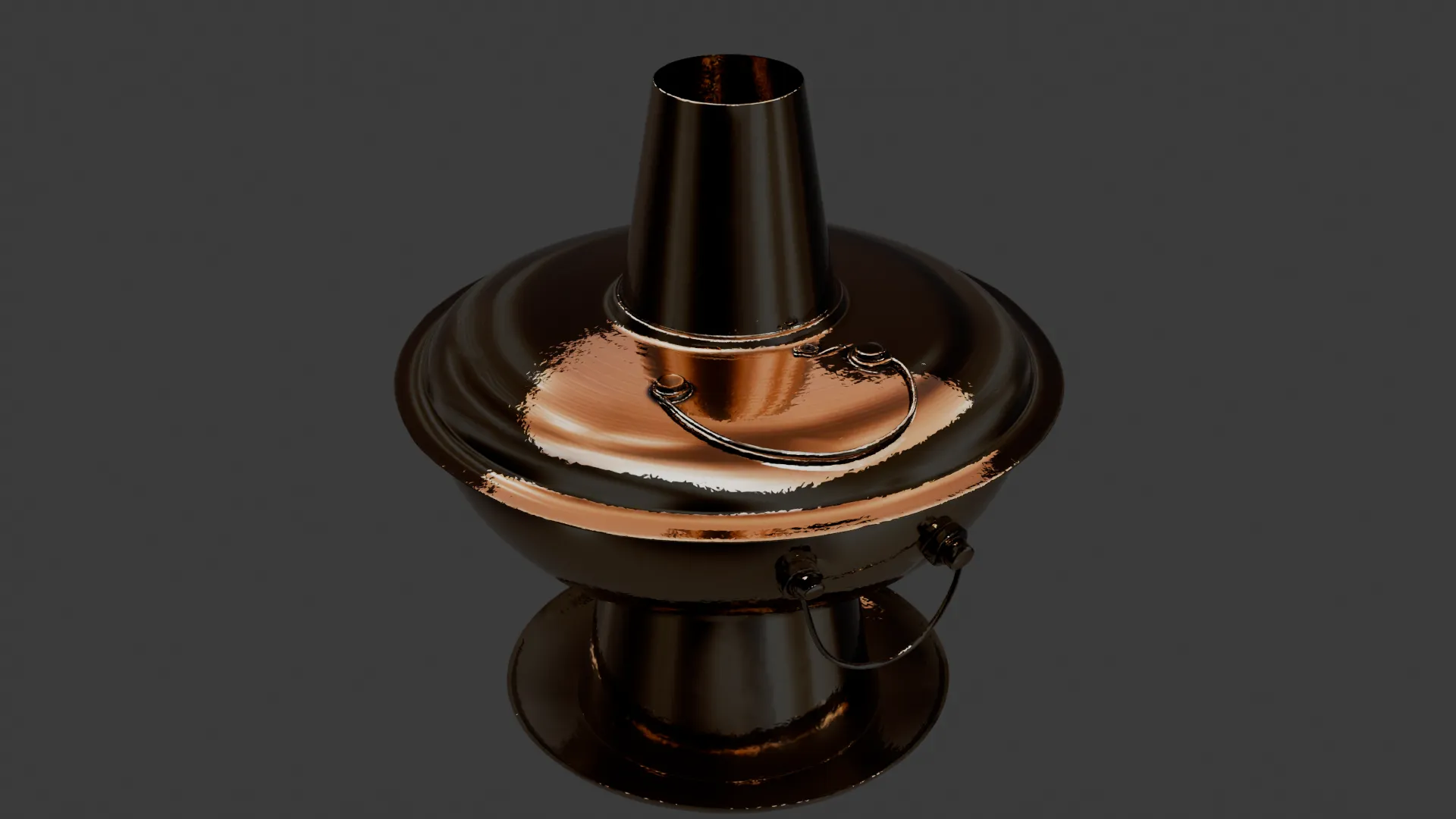 Chinese Copper Hot Pot 3D Model .c4d .max .obj .3ds .fbx .stl .blend 