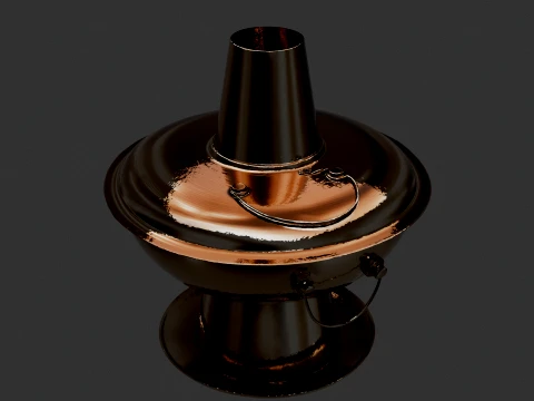 Chinese Copper Hot Pot 3D Model