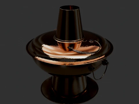 Chinese Copper Hot Pot 3D Model
