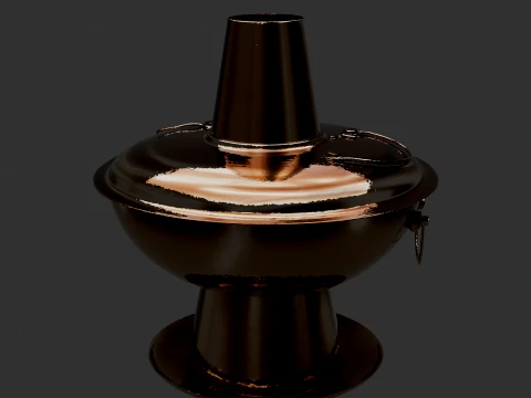 Chinese Copper Hot Pot 3D Model