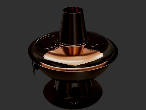 Chinese Copper Hot Pot 3D Model