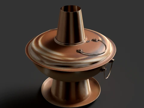 Chinese Copper Hot Pot 3D Model
