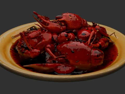 Chinese Cooked Lobster 3D Model