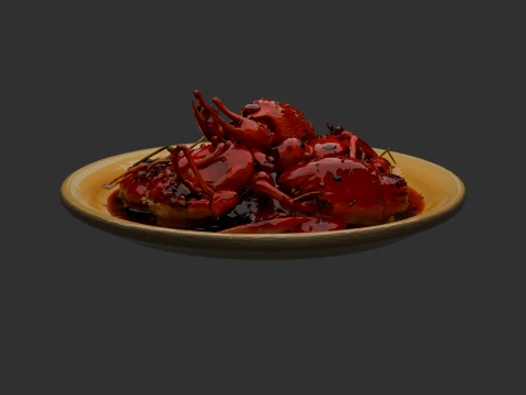 Chinese Cooked Lobster 3D Model