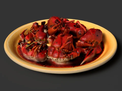 Chinese Cooked Lobster 3D Model