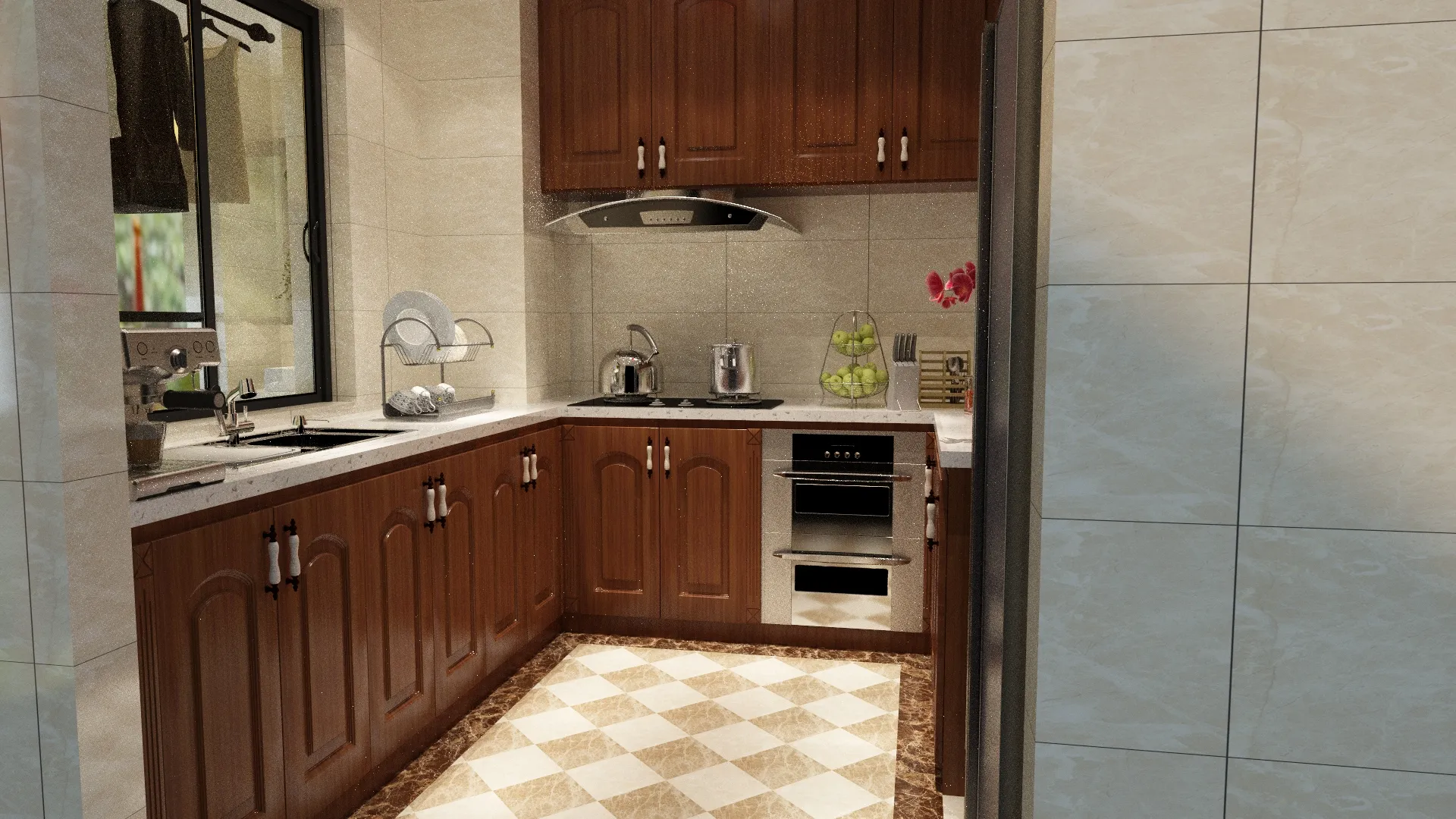 Chinese Interior Kitchen Design 3D Model .c4d .max .obj .3ds .fbx .stl .blend 