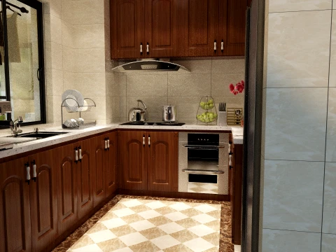 Chinese Interior Kitchen Design 3D Модель