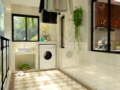 Chinese Interior Kitchen Design 3D Model