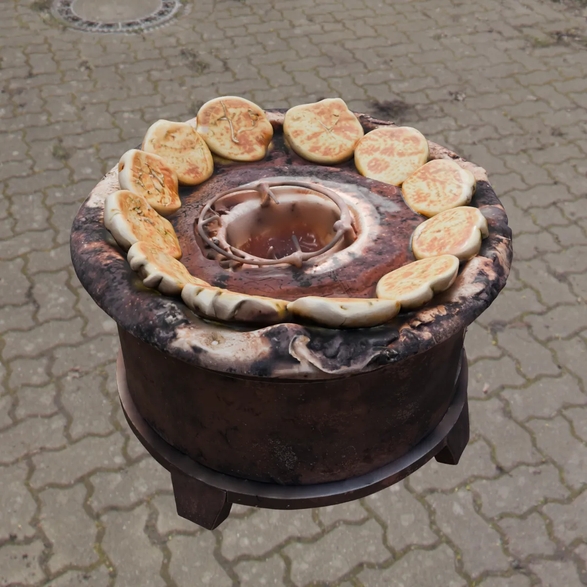 Chinese Fried Pan Stove 3D Model .c4d .max .obj .3ds .fbx .stl .blend 