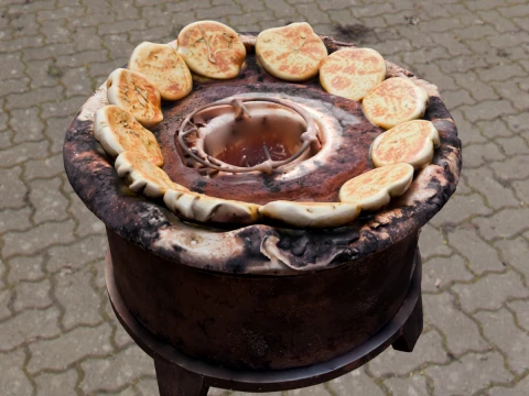 Chinese Fried Pan Stove 3D Model