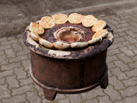 Chinese Fried Pan Stove 3D Model