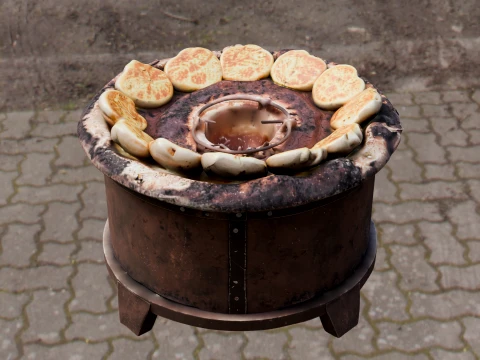 Chinese Fried Pan Stove 3D Model