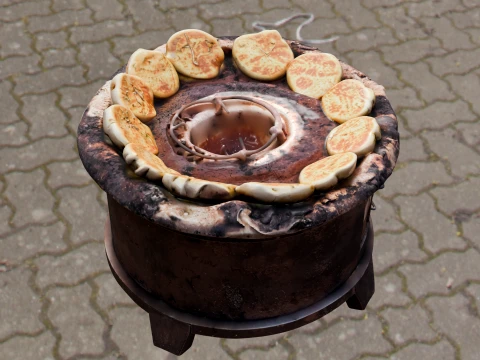 Chinese Fried Pan Stove 3D Model