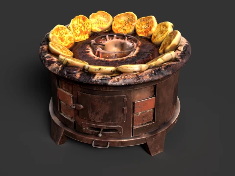 Chinese Fried Pan Stove 3D Model